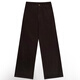 Hellooo Eat Brown Pure Cotton Straight Jeans 2024 Осень Новая средняя талия Тень.