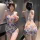 JIUUY女战袍性用品性感睡衣女用袜制服诱惑角色扮演诱惑激情睡裙民国套 夜店装3878珠链连衣裙+T裤深V炫