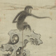 元钱选得喜图猴年封侯图生肖画卷轴文人复仿古画挂画 元李衎竹石图12809 40X95厘米（喷绘画心尺寸） 装裱