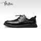 Millies Chaussures de commerce simples et polyvalentes pour hommes Commutation de chaussures en cuir décontractées pour hommes U1278 Black 42