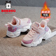 BOBDOG children's shoes, girls' second cotton shoes, winter girls' sports shoes, plus velvet, warm children's cotton shoes, leather waterproof running shoes, pink/purple (plus velvet, second cotton) 29 (suitable for foot length 17.8)