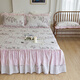 Antarctic bedding full cotton thickened bed skirt four-piece set Twill quilt cover pure cotton clamped bed skirt quilt cover bedding set Cotton clamped set - 1.8m bed skirt four-piece set [Quiet cover 200x230]