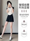 Aimengniao running sports suit for women in summer new slimming yoga suit ice silk fitness shorts quick-drying hiking suit T-shirt suit pink + gray M
