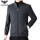 AX Armani business work woolen woolen coat men's stand-up collar thickened middle-aged casual zipper jacket autumn and winter gray M 170