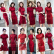 Jie Yintong Spring and Summer Wedding Clothing Mother-in-law Wearing Cheongsam Red Cheongsam 2025 Summer New Chinese Style Small Body Low Neck 683 S