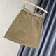Ranwei Feray Falda corta de falda para mujeres en el otoño Nuevo altos de la cadera de la cadera de la cadera de la cadera de la cadera de la cadera de la cadera [Calidad] 5012-Khaki + Belt M Recomendado 95-105Jin [Jin equivale a 0.5 kg]
