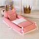 Beijia Yuanying crib mid-bed detachable and washable portable crib anti-shocking bionic fully removed baby pillow travel crib Crown (crown model) 90*55*35cm [with quilt]
