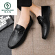 Holzspecker Fahrschuhe Ein Fuß Antrieb Loafer Lederschuhe wasserdicht britische Mütze Schuhe Herren trendige Schuhe Casual Schuhe Low Top D838 Black 40