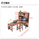 ZHONGWEI solid wood corner desk bookshelf integrated student home bookcase combination study table bedroom L-shaped corner table-1.8.