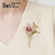 She s Akiko Monet embroidery flowers light luxury high-end women's brooch fashion corsage pin birthday gift for girlfriend