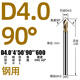 90 degree tungsten steel center drill 60 120 alloy fixed point drill bit diameter 1-12mm positioning drill CNC chamfering milling cutter 4*50L*90 *2F (for steel)/Taiwan style