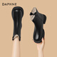 DAPHNE Daphne short boots women's fashion boots warm plus velvet winter fur boots 2025 new versatile ankle boots thin boots thick velvet black 37 standard size