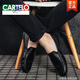 CARTELO Spring 2025 new Doudou shoes men's leather shoes Korean version driving shoes lazy shoes social trend casual men's shoes white 9880 39