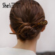 She s Qianzi ancient style hairpin tortoiseshell pattern acetate plate hairpin new Chinese style hairpin ball hairpin birthday gift tortoiseshell color F0