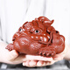 BOSSY Lucky Purple Sand Three-legged Golden Toad Tea Pet Ornament Handmade Raw Mine Dahongpao General Toad Tea Table Ornament To Attract Wealth and Gather Wealth Handmade Dahongpao Painted Golden Toad Large Size