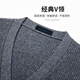 SHANSHAN Shanshan 100% cardigan men's autumn and winter warm casual versatile v-neck cardigan knitted sweater top men's inner wear gray XL /180