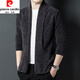 Pierre Cardin Wolle gestrickt Strickjacke Männer Frühling und Herbst Neue Style Dad Outfit Lose großer Großgröße mit mittlerem Alter Sweater Jacke Schwarz neuer Stil Button 165/80A M suggeriert 100-115jin [Jin ist gleich 0,5 kg]