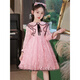 Hwhhe diseñador marca ropa para niños niñas vestidos de manga corta princesa vestido de princesa verano nuevo estilo de ropa de niña de la niña falda 2601 color de champán 150 cm