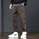 Jüdische Casualhose Herren Frühling und Herbst Neue trendige Marke Arbeit Kleidung Lose Harem Hosen Bindungen Füße Sport lang Hosen Männer 689 Kamel M.