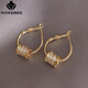 Fat Donglai's same style 18k gold earrings, fashionable 18K gold small waist 925 silver earrings for women 2022 new style, small waist 18K gold earrings pair