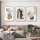 
Huaixue modern simple living room decoration painting Nordic abstract sofa background wall hanging painting high-end touching figure triptych painting mural JD13553 30*40/30*40/30*40 Textured oil canvas pvc black edge
