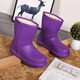 Fleece Rain Shoes for Women Warm and Anti-Slip Thickened Winter Rain Boots Waterproof Cotton Shoes for Men EVA Foam Lightweight All-in-One Shoes H1 902 Black 36/37