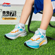 Li Ning children's running shoes Chitu 7pro men's and large children's professional running shoes for high school entrance examination physical test teenagers technology sports shoes standard white/dolphin blue (Chitu 7PRO) 32 inner length about 20.9cm suitable for feet 19.9cm long