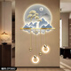 Drawing the modern light luxury entrance of the town, luminous decoration painting, three-dimensional corridor, corridor end LED wall light painting, new Chinese landscape painting, ZP3880 [Fulu Jinshan] Overall size: 80*132cm LED light painting (220V plug-in model + remote control) High-transparent acrylic + UV fine sculpture + three-dimensional physical metal lamp