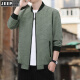 JEEP SPIRIT服男士外套2024春秋季新款褂子修身显瘦休闲青年夹克上衣 K12109 黑色 M 建议 95-100 斤