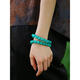 Menbin natural amazonite bracelet for women and men blue green single circle crystal bracelet raw stone loose bead single bead collection grade old material amazonite single circle bracelet 11-11.9mm