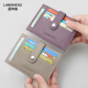 Lan Shiko 2025 new ultra-thin small card bag for women genuine leather card cover for men's card clip bank card storage bag driver's license leather case gray