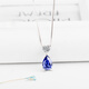 Nianfu sapphire necklace 925 silver heart-shaped water drop gemstone necklace clavicle chain women's tanzanite sapphire pendant 925 silver plated