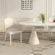 Pashaman (pashaman) rock slab dining table and chair combination round cream style minimalist modern dining table, caterpillar dining chair six Z0091