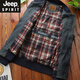 JEEP SPIRIT春季牛仔外套男韩版青年宽松春秋飞行员工装夹克大码棒球服潮 687深蓝 S