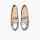 Bata ballet shoes 2024 autumn commuter sheepskin single shoes AXF47CQ4 silver 36

