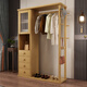 Shaochengke Massivholzbügel Kleiderspiegel integriertes Haus Schlafzimmer Wohnzimmer Kapuze Rack Rack Multifunktion Aufbewahrung Kleidung Rack Walnuss Farbe 120 cm (Paketinstallation)