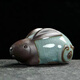Zhenfan Ceramics Twelve Zodiac Ornaments Complete Set Cute Mini Rat Ox Tiger Rabbit Dragon Snake Horse Sheep Monkey Chicken Dog Pig Tea Pet Ornaments Monkey-(Ge Kiln Model)