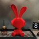 Flocked lightning rabbit sitting ornaments cartoon creative modern light luxury living room wine cabinet TV cabinet entrance decoration lightning rabbit red
