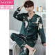 Modal Herren Pyjamas Frühlings- und Herbsteisen -Eis Silk Langarmed 2024 Neue chinesische Style Home Furnier MDF6623# xxl