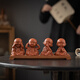 Creative purple sand four little monks tea pet ornaments Zen cute little novice monks boutique can grow tea table tea table decoration four little monks set + three-layer base/YZT