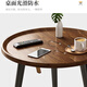 Zhuobo coffee table side table small table living room sofa side table double layer round table tea table storage rack bedside table CJ09 walnut color