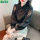 艾妃琳刺绣纯棉衬衫女2025年秋装新款时尚绣花白色衬衣宽松百搭长袖上衣 CY9227 白色 S 【建议75-95斤】