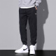 Pantalones informales de pájaros carpinteros Men sueltos sueltos de verano Nuevo estilo Harun Trendy Workwear Pantalones deportivos versátiles Hombres 9859 Negro más Velvet L