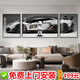 潮流暴力熊客厅装饰画kaws汽车主题电竞房间挂画沙发背景墙三联画 JD15696 左右40*60中间80*60