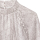 
Cypress Lady Style Shirt 2025 Autumn New Women's Beaded Decorative Ragsleeved Sleeve Slim Chiffon Shirt