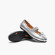 Bata ballet shoes 2024 autumn commuter sheepskin single shoes AXF47CQ4 silver 36
