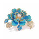 WEISHINI Chinese style dotted emerald peony brooch for women, national fashion classical pearl corsage, elegant and elegant pin, exquisite accessories dotted emerald blue peony B01-203