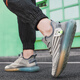 Aizunshi Putian Herrenschuhe Sommer atmungsaktiv 2025 Neue Fliegerknitsport- und Freizeit -Maschenschuhe Mesh leiten Kokosnuss vielseitige trendige Schuhe Denim Blue 42 (260 mm)