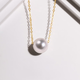 Gold Rainbow 18K Gold Akoya Seawater Pearl Necklace Pendant Single Female Passepartout Clavicle Chain 18K Gold Chain Year of the Dragon Akoya 8.5-9mm