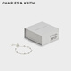 CHARLES&KEITH blue secret design adjustable bracelet for birthday gift CK5-12120398 Silver 24.9cm 1 piece